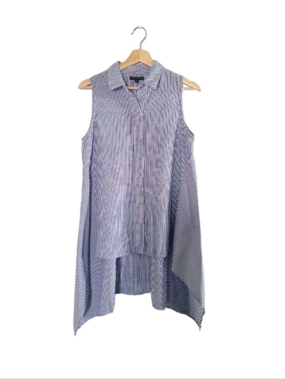 FOR CYNTHIA Striped Linen Blend Tunic Size S Coastal Minimalist Style